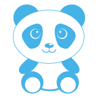 Cute Begging Panda Decal (Baby Blue)